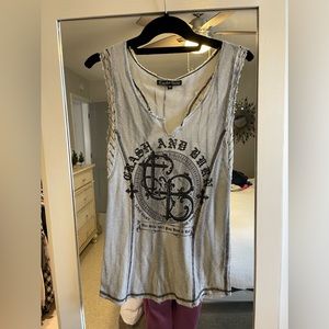 Crash and burn tank top